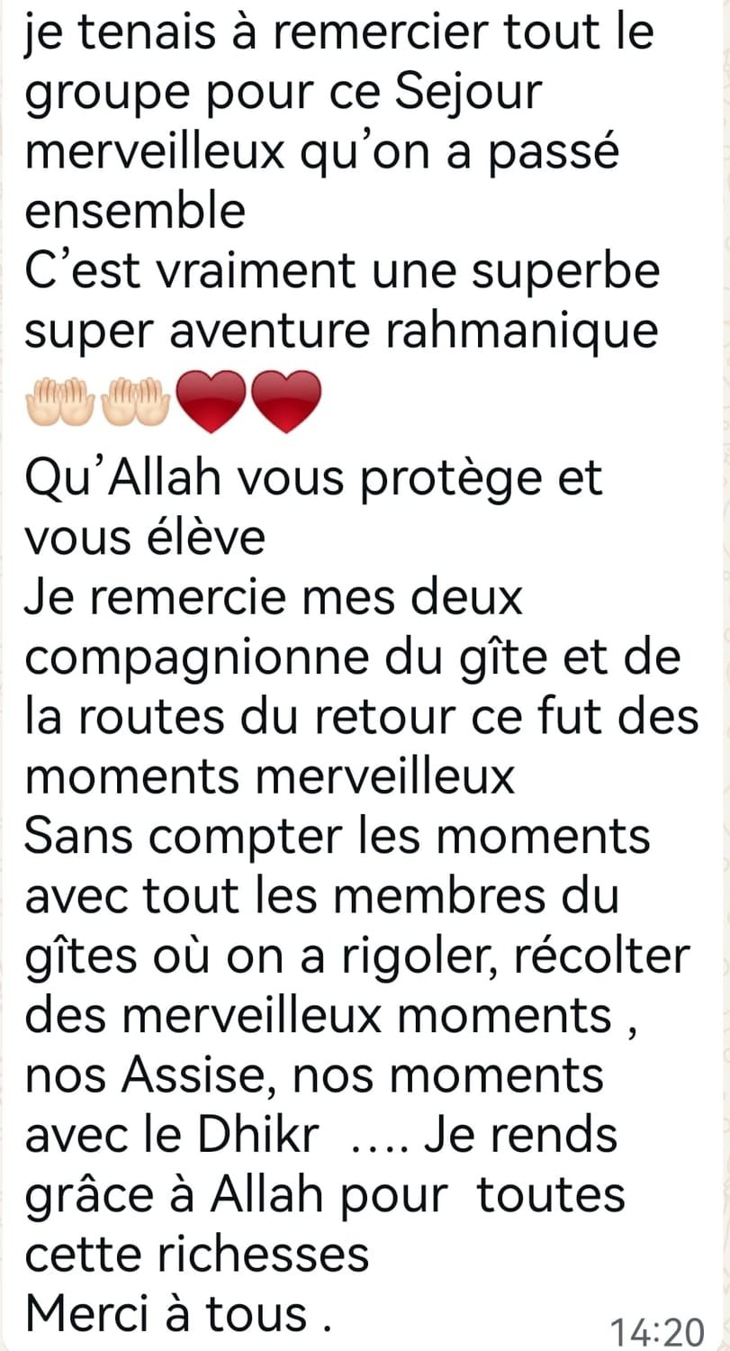 Témoignage d'un participant