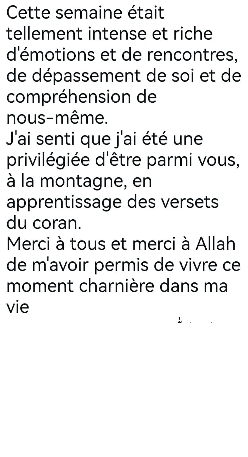 Témoignage d'un participant